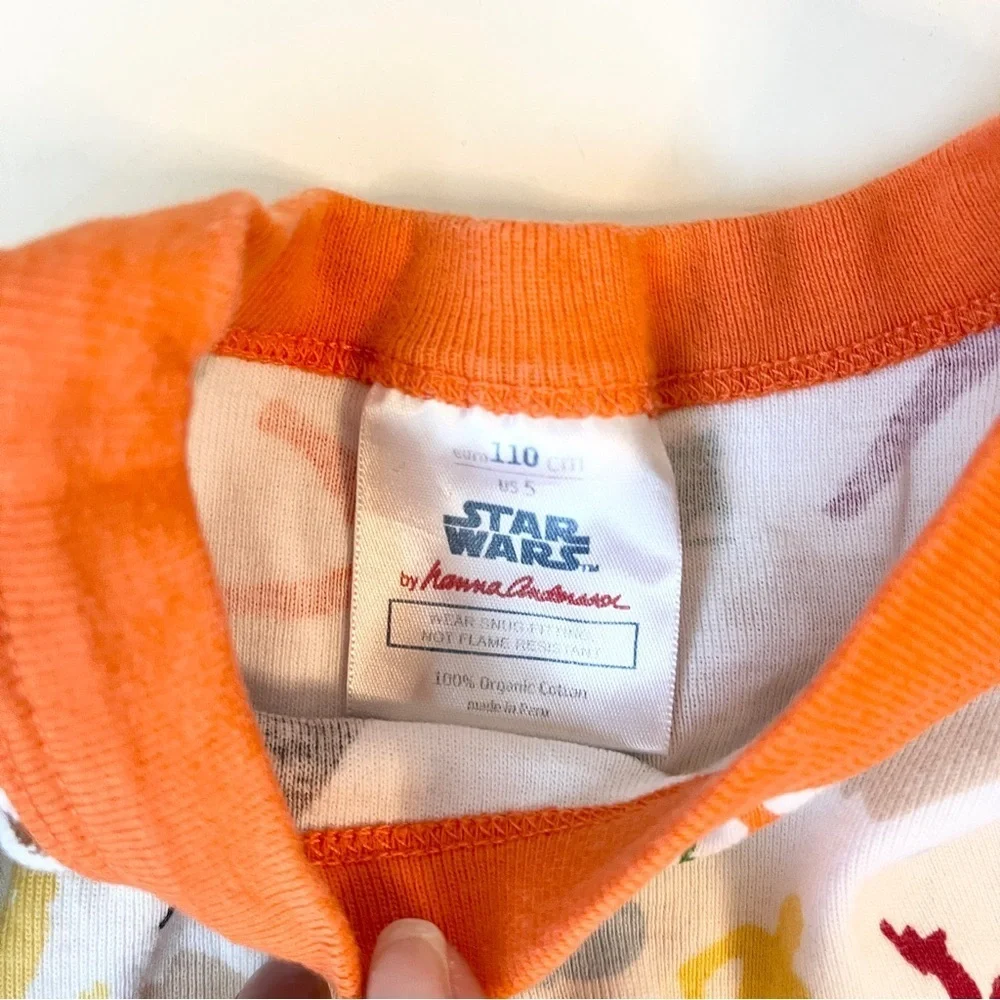 Hanna Andersson Star Wars Orange and White Pajama Set
